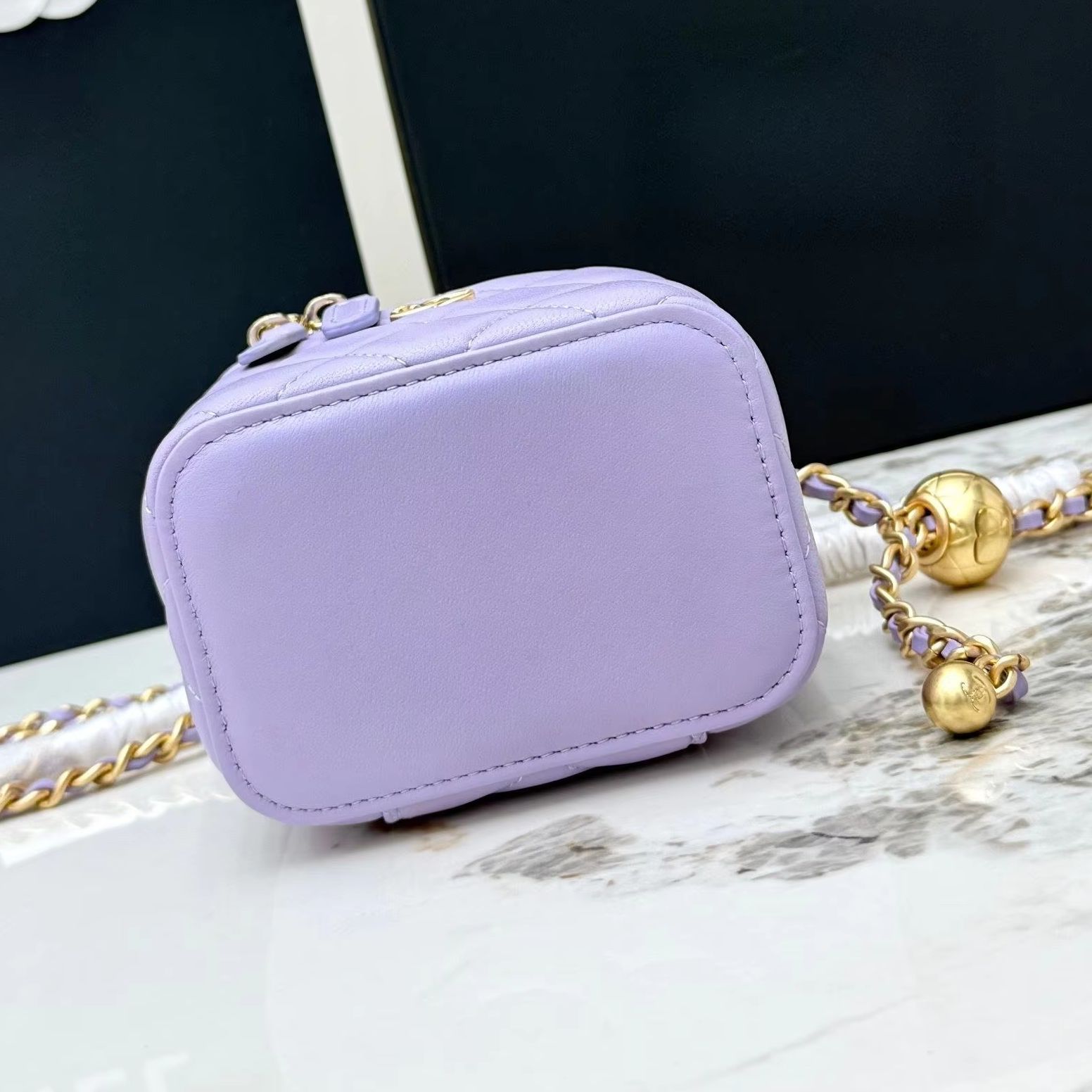 Lavender Purple Quilted Leathe – обзор и цена Chain Crossbody Quilted