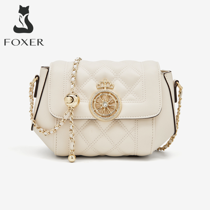 FOXER Elegant Women's White Qu – обзор и цена Chain Crossbody Quilted