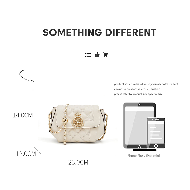 FOXER Elegant Women's White Qu – обзор и цена Chain Crossbody Quilted