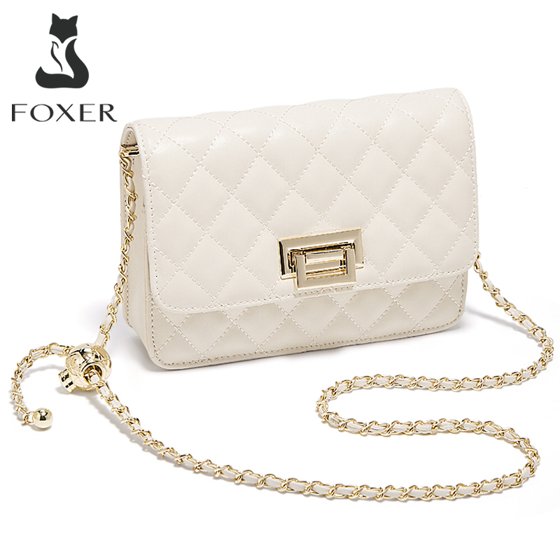FOXER 2026 Women White Quilted – обзор и цена Chain Crossbody Quilted