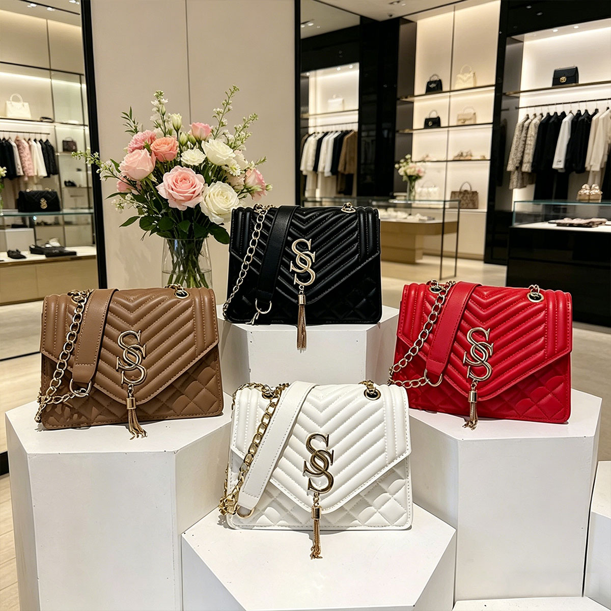 Light Luxury Elegant Argyle Qu – обзор и цена Chain Crossbody Quilted